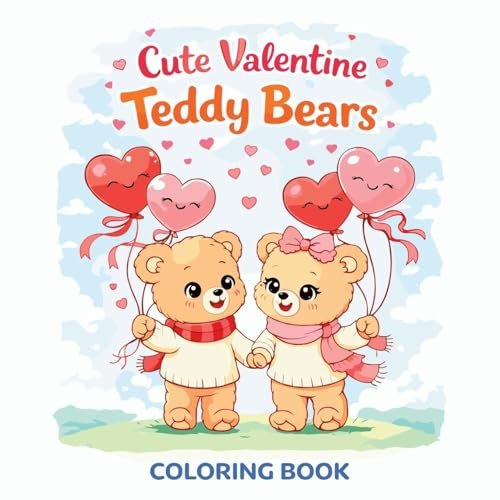 Cute Valentine Teddy Bears - Coloring Book
