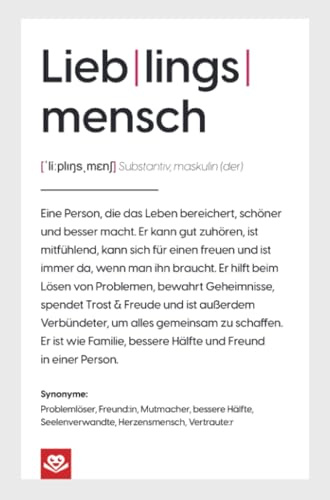 Lieblingsmensch Notizbuch: Die Definition einer besonderen Verbundenheit: Das liebevoll gestaltete Geschenkbuch für Notizen – ca. A5 mit 100 linierten Seiten