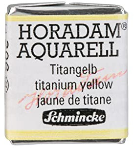 Schmincke – HORADAM® AQUARELL - feinste Künstler-Aquarellfarben, 206 Titangelb, 14 206 044, 1/2 Näpfchen