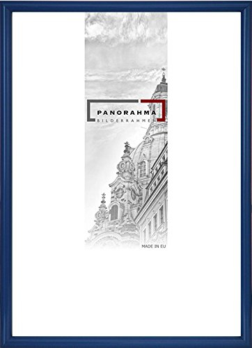 PANORAHMA BILDERRAHMEN Kunststoff Bilderrahmen 29,7 x 42 cm (DIN A3), Blau/Bilder Rahmen zum Aufhängen/Kunststoff Rahmen mit Echtglas