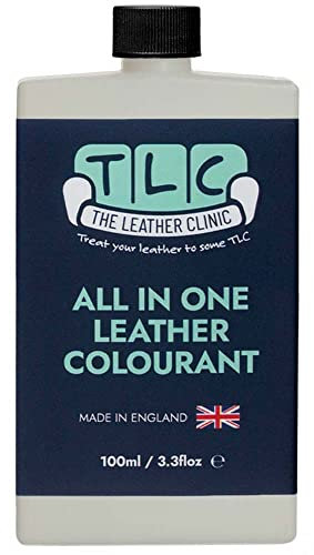 The Leather Clinic All in One Leather Colourant | Self Seal Leather Dye Repair Paint | Recolour Furniture, Sofas, Car Seats (Light Grey, 100ml)