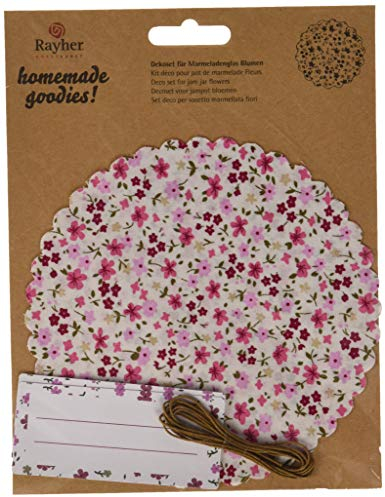 Rayher 68003000 Kit Déco F. Confiture Verre Fleurs, sous Blister 1set, Rose