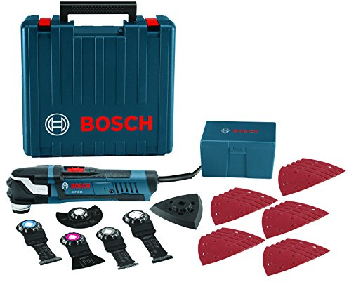 BOSCH GOP40-30C StarlockPlus - Kit multiherramienta oscilante (32 accesorios y estuche) - Motor de 4.0 amperios, 20.000 oscilaciones por minuto, dial de velocidad variable - para cortes empotrados,
