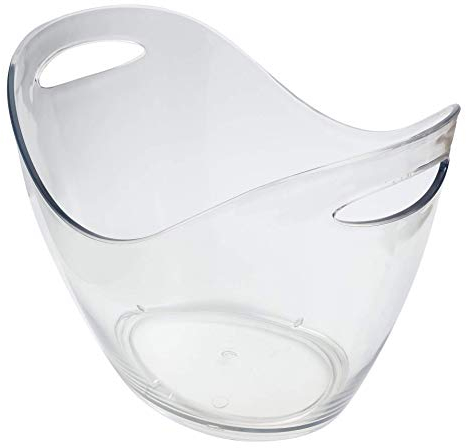 Beaumont Clear Plastic Wine Cooler Bucket - Ice Bucket for Parties, Champaigne, Bars 8Ltr CZ450