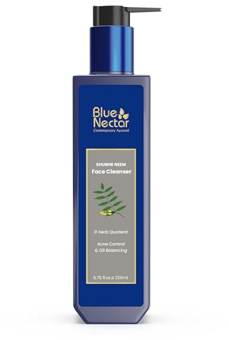 Blue Nectar Vitamin C Face Wash for Women and Men | Anti Acne Face Wash with Neem & Honey | Natural Cleanser for Face with Ayurvedic Herbs (11 Herbs, 200 ml)