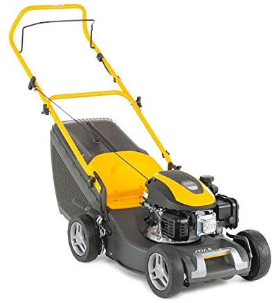 STIGA COLLECTOR 43 - Rasaerba a scoppio 123 cm³ 1,9 kW, larghezza di taglio 41 cm, scocca in acciaio, avanzamento a spinta, regolazione centralizzata dell'altezza di taglio, sacco raccolta da 60 litri