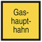 Aufkleber „Gashaupthahn“ Hinweis Feuerwehr Folie selbstklebend Gelb | 20x20 cm Made in Germany