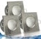 trendlights24 Aqua Base Decken Einbaustrahler eckig IP65-3er Set ultra flach 50 mm LED Spots 5W 230V Neutralweiß - Edelstahl Optik gebürstet Bad