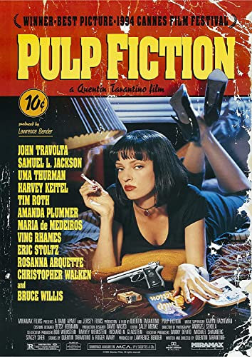 Pulp Fiction Classic Vintage 80er Jahre Filmposter Kunst Glänzendes Poster (A4 210 × 297 mm)