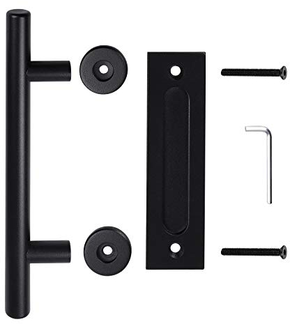 SOTECH Poignée de porte DUO Entraxe 180 mm pour portes coulissantes des deux côtés noir Poignée Reling de la face avant de la porte