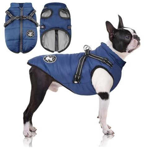 LUOWAN Dog Coats Waterproof Upgrade Clothes for Winter Cold Weather Cozy Dog Jacket with Harness for Small Medium Large Dogs