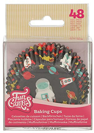 FunCakes Baking Cups Weltraum: Perfekt für Space- oder Galaxy-Cupcakes, Cupcakes und mehr, Kuchen dekorieren, pk / 48