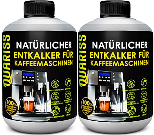 Quariss Descalcificador universal para máquinas de café, 500 ml, 100% natural, para cafeteras automáticas y máquinas de espresso, vegano, ecológico