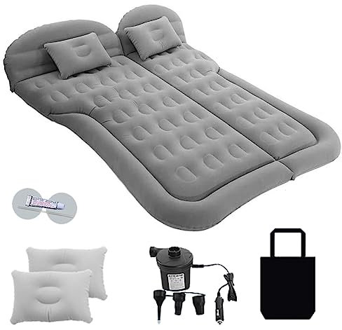 LUCKY KVW SUV Air Mattress, Car Bed, Camping Cushion, Pillow, Upgraded Thickened, Universal CarMattress, Camping Portable Sleeping Pad, Gray