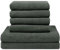 ZOLLNER Handtuch Set aus 4 Handtücher 50x100 cm & 2 Duschtücher 70x140 cm - saugstarke und weiche Tücher in dunkelgrau - mit praktischem Aufhänger - waschbar bis 60°C - Baumwolle - Hotelqualität