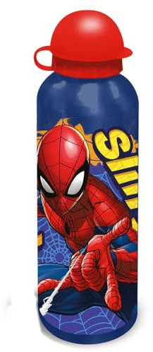 500ml Spiderman Water Bottle, Dark Blue Aluminum Water Bottle, Lightweight Insulated Drinks Bottle, BPA Free Outdoor Sports Camping Hiking Cycling