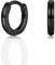 Small Black Earrings, 925 Sterling Silver Post Lightweight Sleeper Hoop Earring for Women Men Gifts Diameter 8mm Thickness 2mm