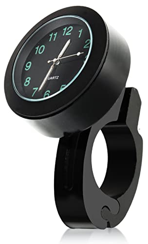 Vokmon Motorrad Fahrradzubehör Lenkerhalterung Watch Fahrrad Uhr, wasserdichte nachtleuchtende Digitaluhr Lenkeruhr Universal Motorraduhr Lenker Motorrad Schwarz Lenker Uhr