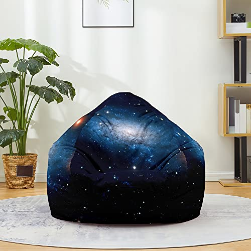 FANSU Sitzsack Waschbar Sitzsack Ohne Füllung Sitzsäcke für Kinder Erwachsene, Sitzsack-StuhlbezugIndoor Outdoor Textile Aufbewahrung mit Reißverschlus (70x80cm,Blaue Sterne)