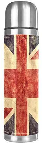 Insulated Water Bottle Stainless Steel Water Bottles Metal Water Bottle, Union Jack Flag Vintage