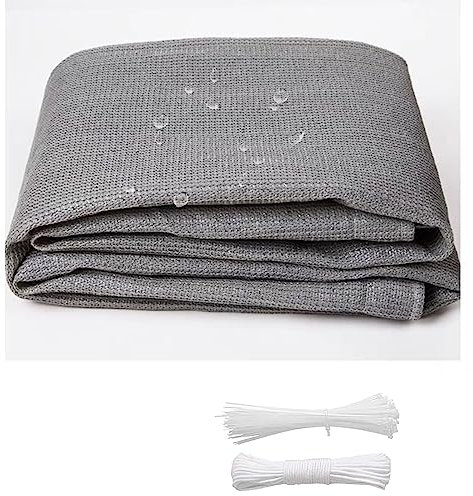 Tenda a Vela Rettangolare 3.4x6.5m Recinzione Copertura Tenda a Vela Rettangolare Resistente alle intemperie per Esterno, Piscina, Grigio