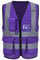 AYKRM Plusieurs Couleurs 7 Poches de Classe 2 Gilet de sécurité Haute visibilité Devant avec des Bandes réfléchissantes, Gilet Violet - Unisexe