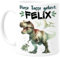 Cupdarling® Tasse Dinosaure Personnalisée - Tasse Enfant avec Prénom pour Garçon et Fille - Tasse de Noël - Mug Enfant - Gobelet Dino T-Rex - Céramique 330ml