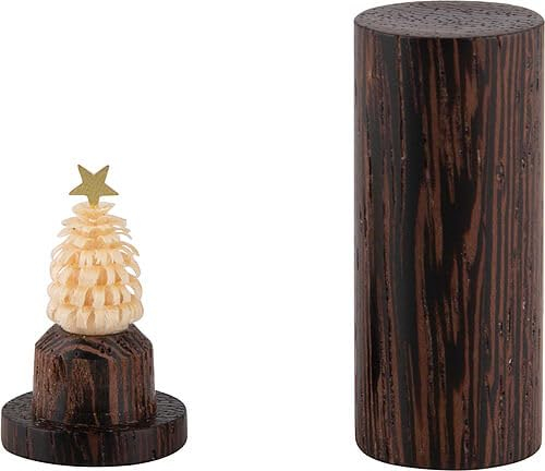 Erzgebirge Palast Miniaturendrechslerei Uhlig Der Weihnachtsbaum für die Hosentasche - Wenge - 4,5 cm