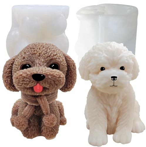 set stampo per candele in silicone stampo 3D a forma di Set di cuccioli festa della mamma, per resina epossidica, candele, sapone, per fai da te, artigianato, decorazione di torte