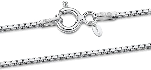 Amberta Männer und Frauen Halskette Kette aus 925 Sterlingsilber: 1 mm Venezianierkette - 70 cm