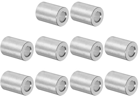 sourcing map 10Pcs Entretoises en Aluminium de 5 mm de Diamètre Intérieur, 10 mm de Diamètre Extérieur, 16 mm de Longueur. Convient aux Vis, Boulons et Barres M5.