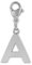 GD GOOD.designs Charms Anhänger mit Buchstabe A und Karabiner Verschluss - Initial Charm Silber aus Edelstahl für Bettelarmband - Valentinstag-Geschenk Für Sie und Ihn