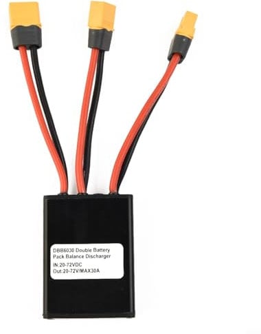 Sileduove E-bike Dual Battery Discharge Converter DC Dual Battery Pack Switch Balancer 20V-72V 30A Switcher Module Increase Battery Capacity(30A)