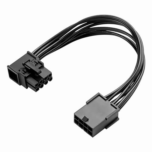 SinLoon 8-Pin Extension Cord PCIE 8 Pin Female to Right Angle Male PCIE Express Power Adapter Cable for Graphics Card 18AWG 15CM/5.9Inch (Right)