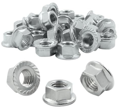 STI Dado Flangiato Zigrinato acciaio inox A2 M12 DIN 6923 scatola 50 pezzi