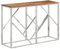 vidaXL Konsolentisch, Konsole Beistelltisch Pflegeleicht, Wandtisch für Wohnzimmer Flur, Flurtisch Tisch, Modern, Silbern Edelstahl Massivholz Akazie