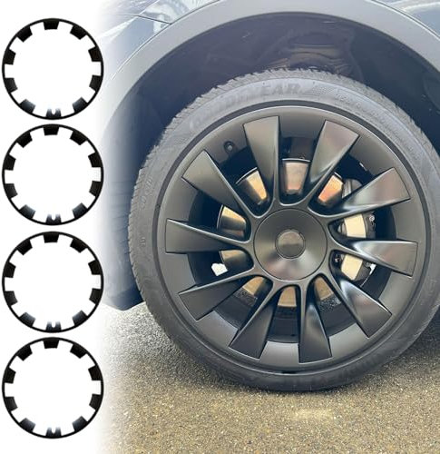 KAVANIC Felgenschutz für Tesla Model Y Performance 20 Zoll-Mattschwarz ABS Felgen Radkappen Abdeckung für Model Y Performance Schutz Zubehör Prävention von Kratzern