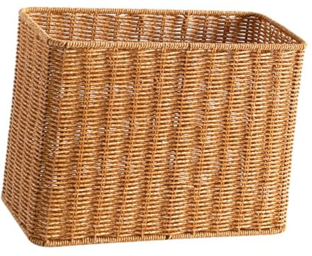 Baoblaze Woven Storage Basket Journal Basket, Portable, Sturdy Lightweight Yoga Mat Holder, Organizer Basket for Magazines, Bathroom