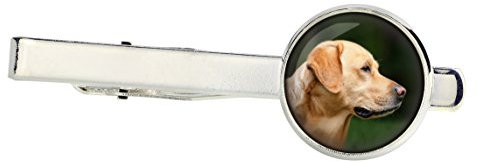 Art-Dog Pince à cravate avec photo de chien | Fait main | Couleur argentée | Marque anallergique sans nickel | Diamètre photo 16mm | Labrador Retriever