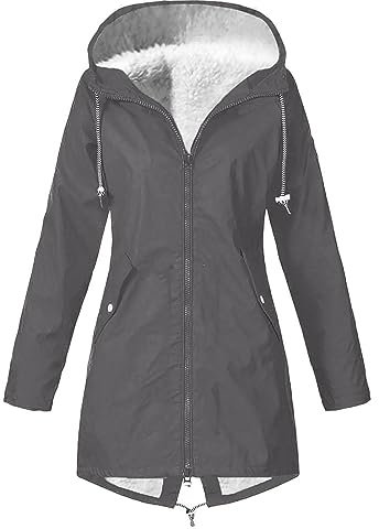 HAOLEI VêTements ImperméAbles Femme Veste Coupe-Vent Avec Poches Et Doublure ZippéE Manteau Coupe-Vent De Couleur Unie ImperméAbles Pour Femmes Veste De Pluie Pour Femme Vestes De ExtéRieur Blazer