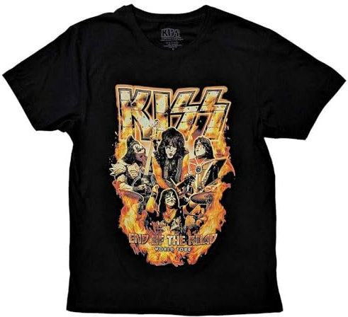 KISS End of The Road Tour Orange Logo T Shirt L