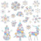 GoldRock Weihnachtsdeko Fenster Suncatcher Sticker,26 Stk Weihnachten Deko Prisma Fensteraufkleber Vogelschutz,Fensterbilder Weihnachten,Schneeflocken Fensterbilder Selbstklebend Christmas Winter Deko