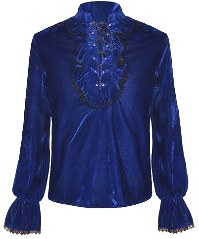 Leinenhemd Mittelalter Herren, Oberteile Freizeithemden Tunika Schnürhemd Renaissance Viktorian Kurzarm/langarm Halloween Shirt Mittelalter Hemd Viking Kostüm Steampunk Piraten Hemd Piratenhemd