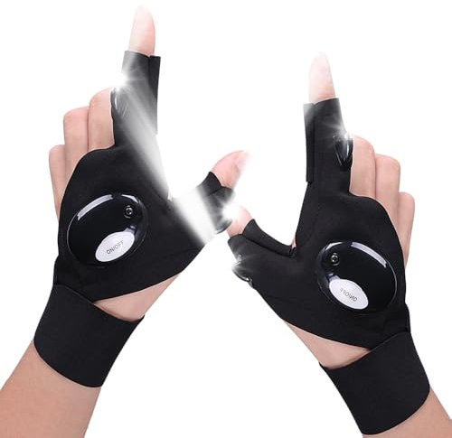 Riisoyu Geschenke für Männer, LED Angelhandschuhe mit Licht, Angelzubehör, Adventskalender Füllung 2025, Gadgets