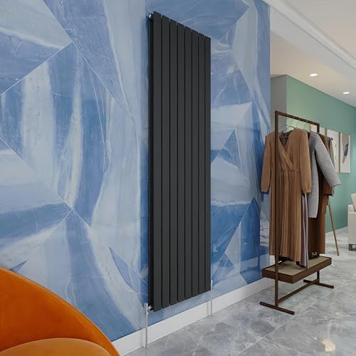 Central Heating Radiator,1800x544mm Anthracite Vertical Flat Double Panel Column Energy-efficient for Morden Multi-Scene