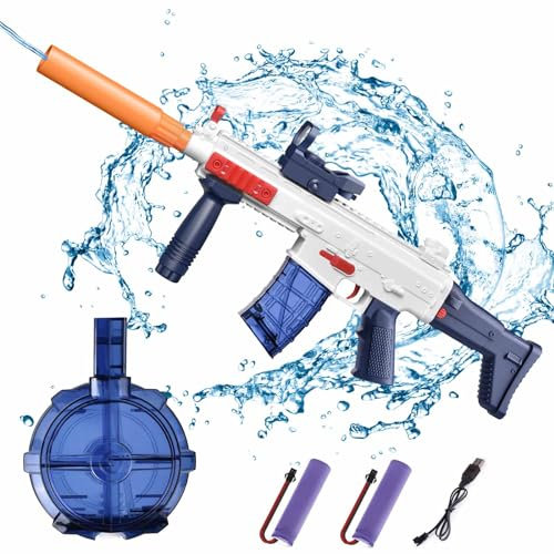 Pistolet a Eau électrique, Pistolet à Eau Automatique Grande capacité, Longue Portée Water Gun Pistolet Jouet d'eau pour Enfants et Adultes Le Jardin d'été Piscine Plage(Scar)