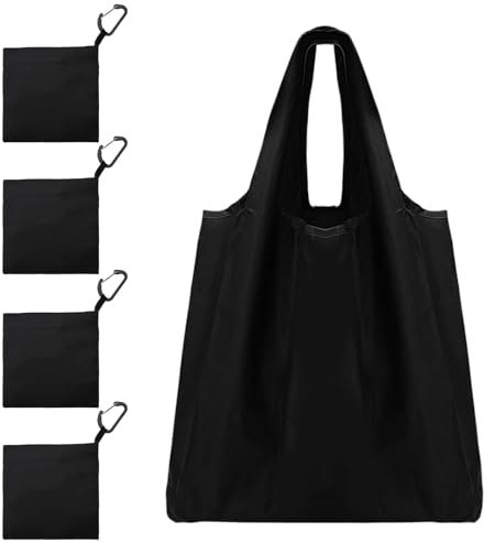 DAWRIS Einkaufstasche Faltbar, Wiederverwendbare Einkaufsbeutel mit henkel Stofftasche, Tasche Leichte, Waschbar Shopping Bag mit Karabiner, Einkaufstaschen Faltbare Waschbar