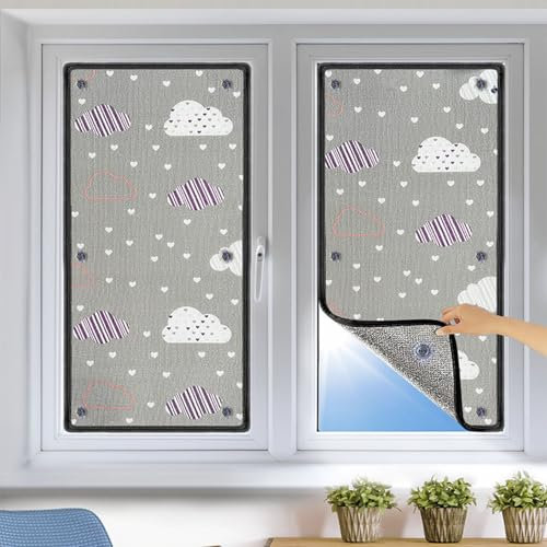 Sonnenschutzfolie,Fensterfolie Isolierfolie,Reflektierende Fensterfolie,Wärmeschutzfolie für Büro und Haus,Aluminisierte Verdunkelungsfolie,Anti-UV,Sonnenschutz,Dachfenster Folie,Mit Muster(100x140 cm
