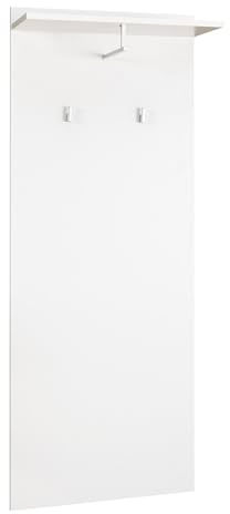 Riess Ambiente Moderne Wandgarderobe Justus - 140cm - weiß - Holz - 2 Haken Kleiderstange Hutablage Flur