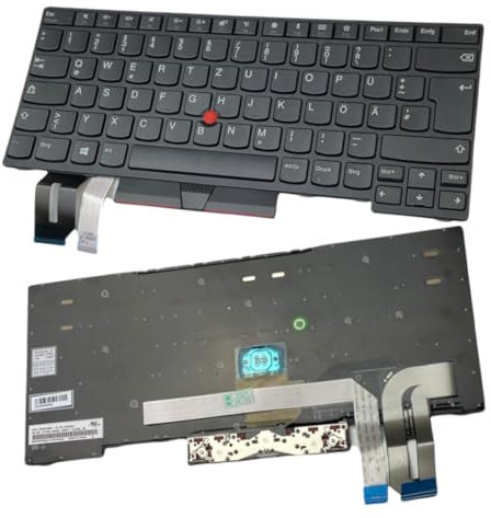 Trade-Shop Laptop Notebook Tastatur Deutsch QWERTZ mit Hintergrundbeleuchtung kompatibel mit Lenovo ThinkPad Edge E490 E485 E495 T480S T490 T495 P43s